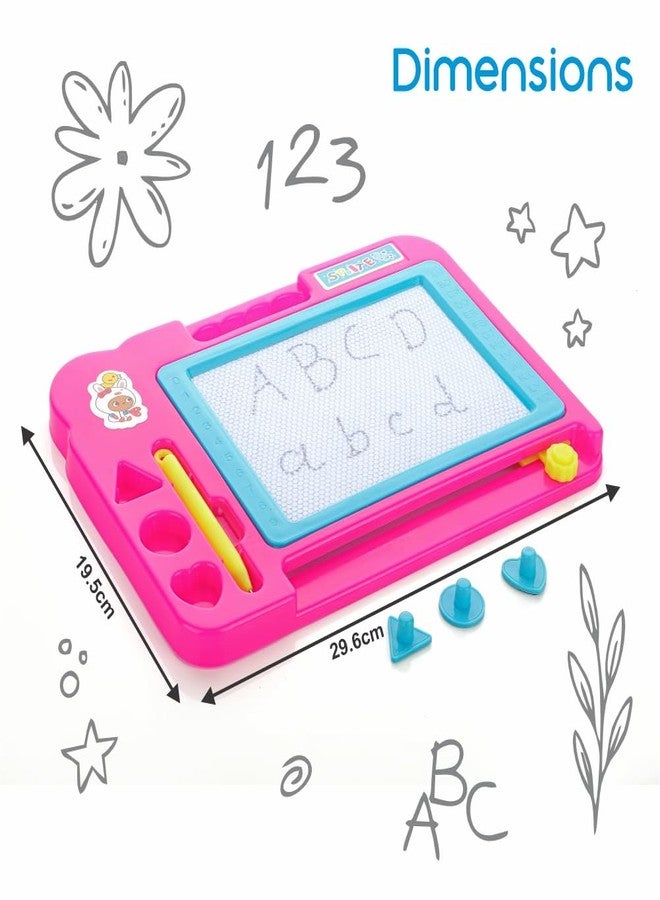 Chanak Magnetic Slate, Magnetic Drawing Board for Learning Writing and Drawing, Magnetic Pen and Stamps, Magnetic Slate Easy to Use and Clean, Magnetic Board for Kids Above 3, BIS Approved (Pink) - Image 2